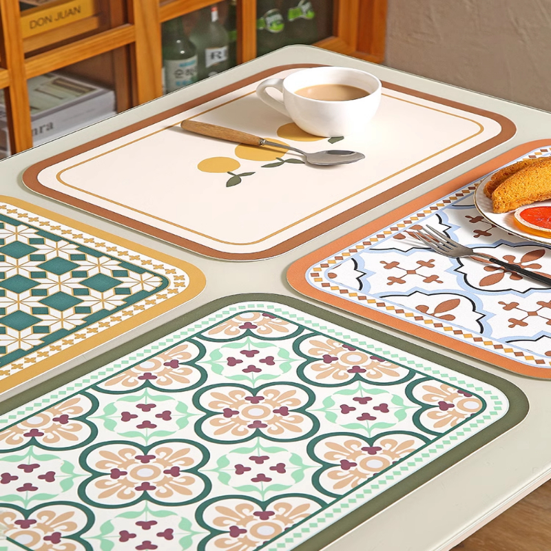 HJK hot saleAlas piring dan tatakan gelas, alas meja, taplak meja, alas piring anti air dan minyak,