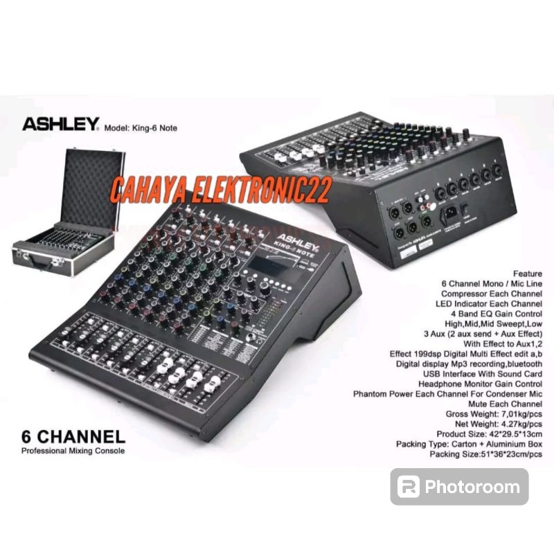 MIXER ASHLEY KING 6 NOTE / KING6NOTE / KING 6NOTE ORIGINAL ASHLEY