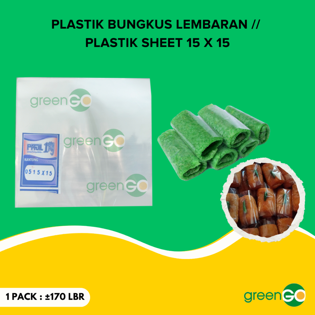 PLASTIK DADAR GULUNG RISOLES LEMBARAN BUNGKUS PLASTIK PP BENING LEMBARAN 15 x 15