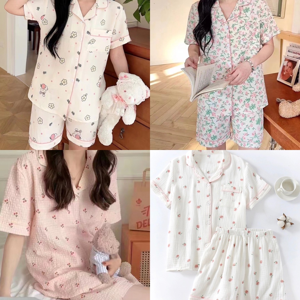 Piyama Premium Baju Tidur Leisure Wear Wanita Import Korea UMISUKA Model HP Atasan Celana Hotpants K