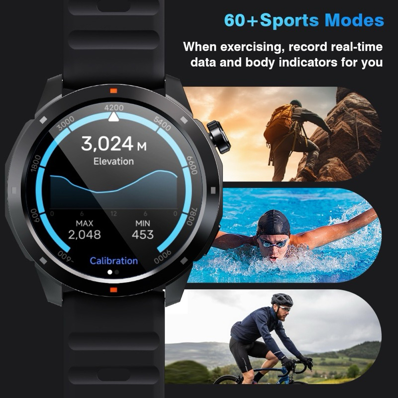 Aolon Navi R3 Jam Tangan Pria GPS Map Pace Amoled AOD Display Smartwatch Altitude Air Pressure Sport