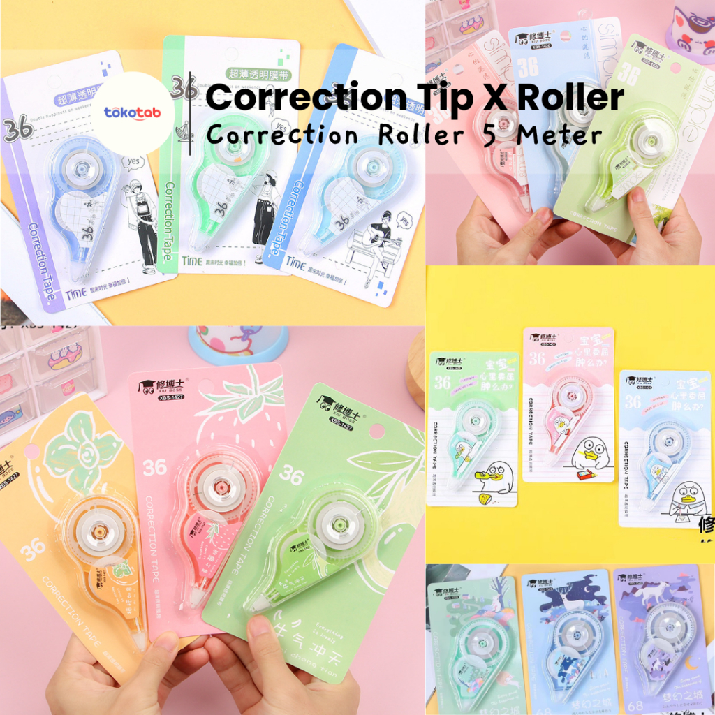 

Tokotab - Tip-X/ Tipex Kertas/ Correction Roller/ Correction Tape Semi Jumbo 36M Pita Koreksi Penghapus Alat Tulis Kantor