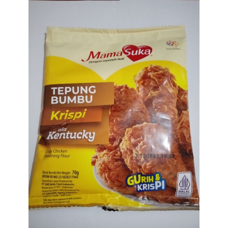 

tepung bumbu ayam krispi ala Kentucky mamasuka 70gr per sachet