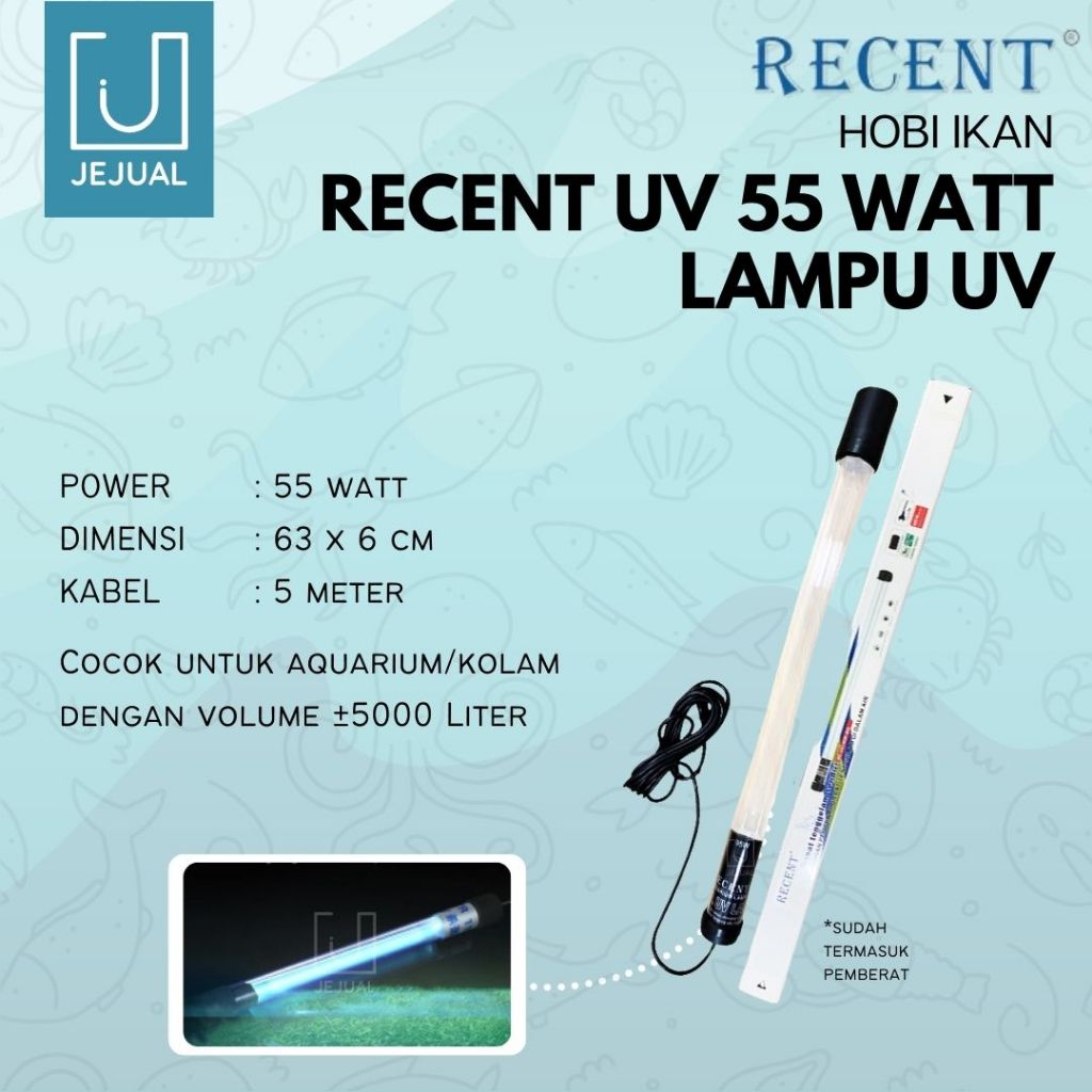 Lampu UV RECENT UV 55 Watt Kolam Ikan Koi Ultraviolet