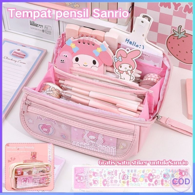 

【COD】Baru Sanrio Tempat Pensil kartun kotak pensil transparan pvc berkapasitas besar kotak pensil tas alat tulis multifungsi siswa bernilai tinggi