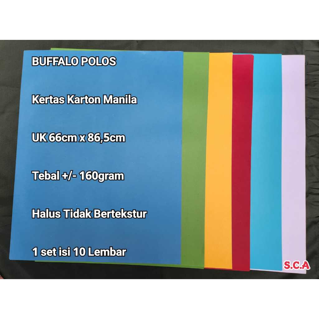 

Kertas Karton Manila BC Warna per roll 10 Lembar