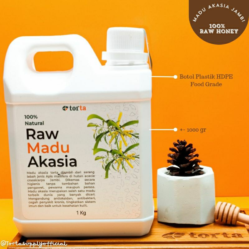 

Raw Madu Akasia Carpa Torta 1000 gr - Madu Mentah Original Premium 1000 gr - Madu Hutan Asli Akasia Carpa