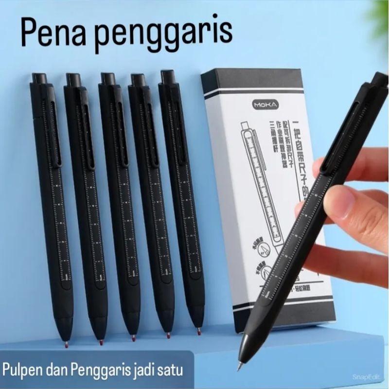 

Pena gel 0,5mm / pulpen gel set penggaris / pulpen gel HITAM