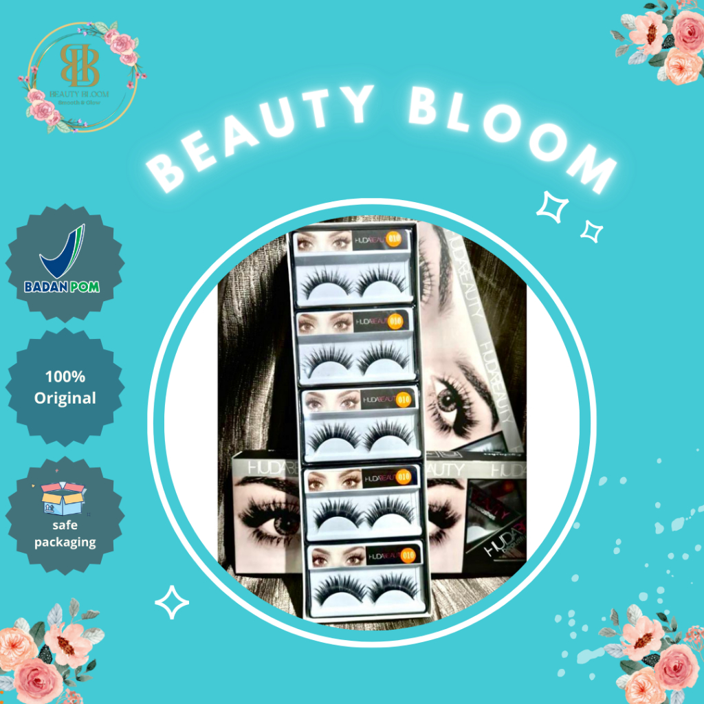 Bulu Mata Palsu + Lem Huda Beauty Mac Fake Eyelash Murah Bulmat Natural Eyelash Glue
