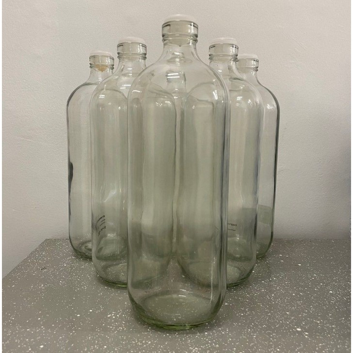 BOTOL KACA BENSIN 1 LITER / BOTOL KACA 1 LITER / BOTOL JAMU / BOTOL BENSIN ECERAN