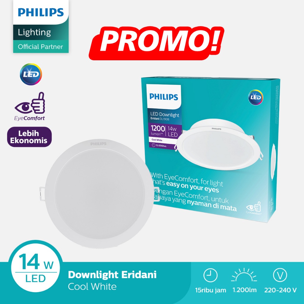 Lampu Philips Downlight Eridani LED11 D150 14W 40K Natural