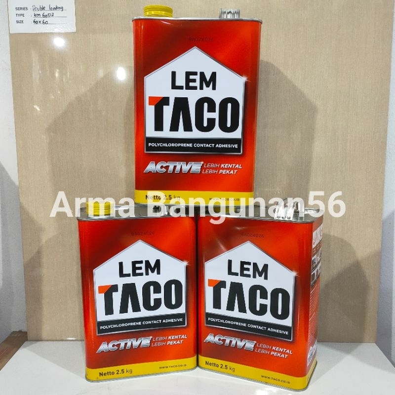Lem Taco ACTIVE 2.5 KG / Lem Kuning Perabot / Lem Taco Merah / Lem Busa / Lem Karpet / Lem Hpl