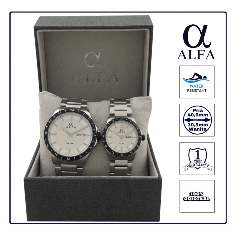 ALFA Jam Tangan Couple Tahan Air 99021 Original