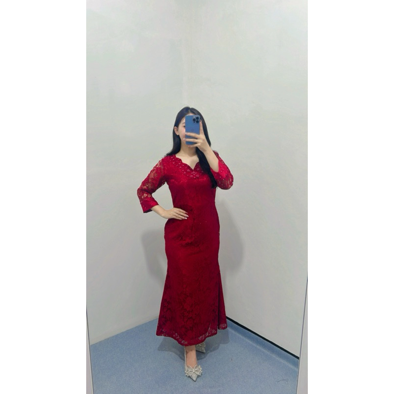Dress Pesta Livi / Dress pesta wanita /Dress brukat wanita