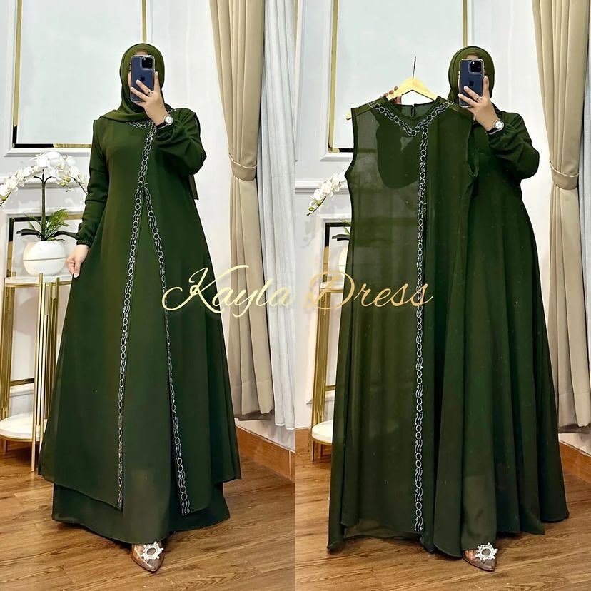 Kayla Dress Gamis Wanita Dewasa Terbaru 2024 Elegan Gamis Remaja Kekinian Viral Gamis Modern Lebaran