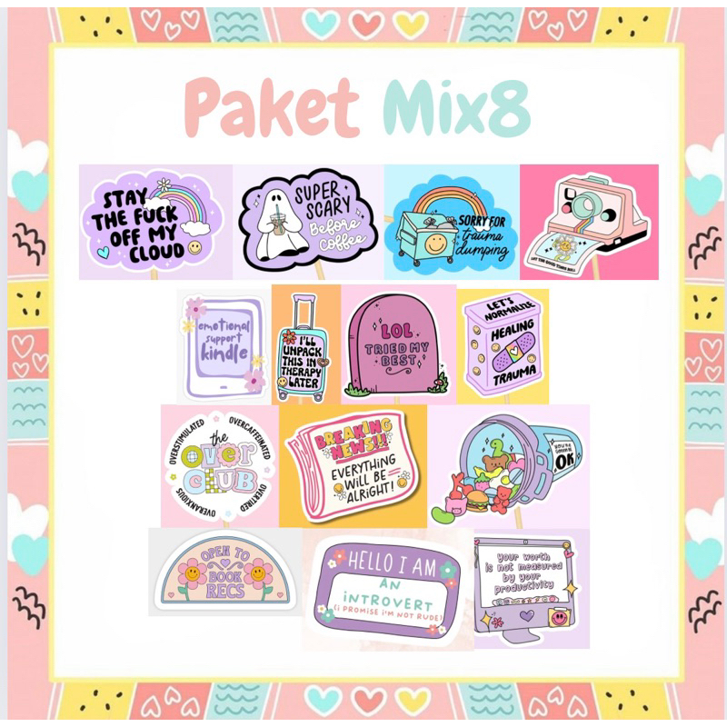 

STARLY- STIKER MIX 8 STIKERLUCU STIKERAESTETIC