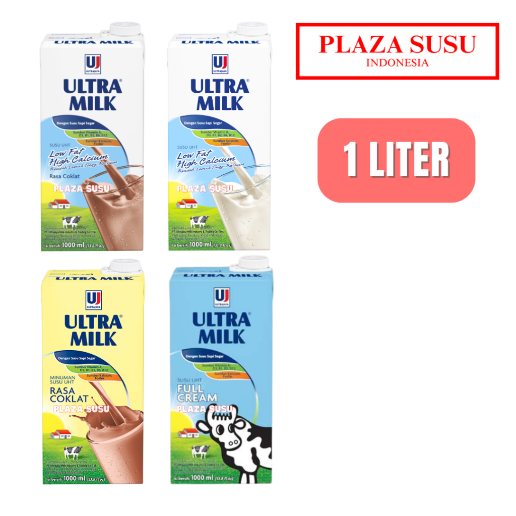 

ULTRA MILK 1 LITER SUSU UHT SUSU CAIR ULTRAMILK SUSU FULL CREAM LOWFAT