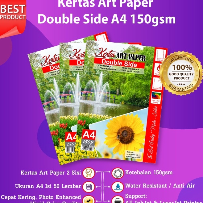 

Ready Stock Kes Art Paper A4 15gsm isi 5 Lembar Photo Paper 15 Gram 5 Sheet