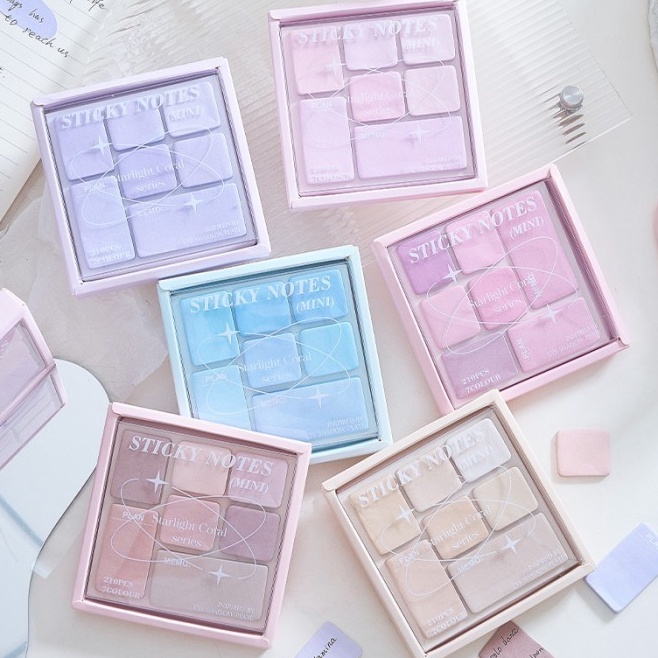 

Inovatif 1 BOX Sticky Notes Macaron Pallate Edition Memo Tempel Note Isi 21