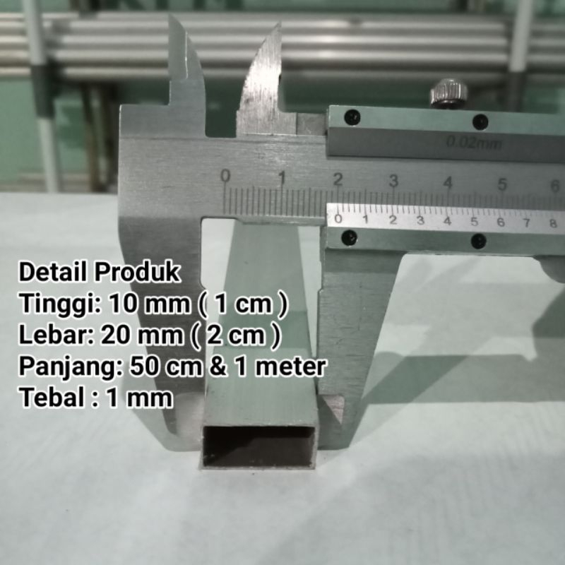 HOLLOW PIPA  ALUMINIUM KOTAK 20x20 mm