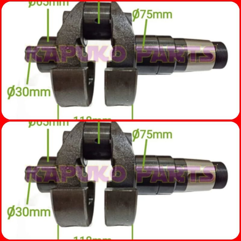 CRANKSHAFT MESIN DONGFENG S 1125 / ZS 1125 / TL 1125