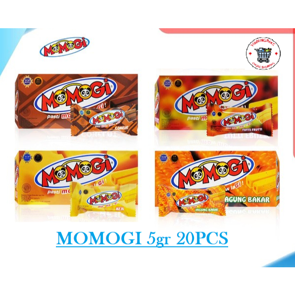 

Momogi Stick 5gr (1 Box isi 20pcs) Murah!!! Rasa Coklat, Keju, Jagung Bakar, Tutti Fruitti