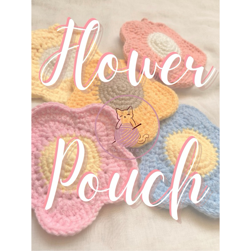 Flower Pouch Crochet / Pouch Bunga Rajut