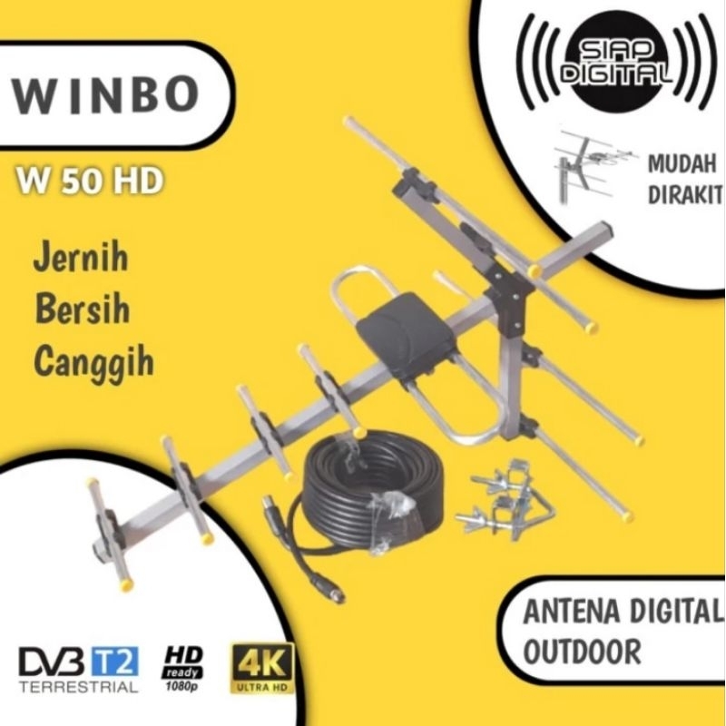 ANTENA TV DIGITAL OUTDOOR WINBO + 10 KABEL 10 METER ANTENA TV LUAR DV3T2