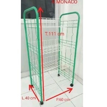 Rak susun 4 Roda / Rak serbaguna Roda susun 4