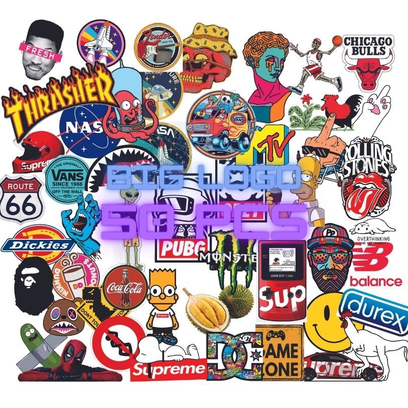 

Stiker logo 50 Pcs waterproof stiker helem, stiker laptop, stiker helem, stiker handphone
