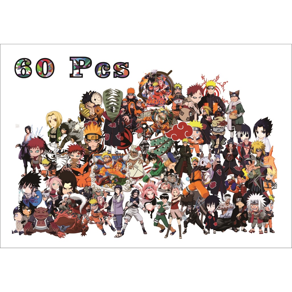 

Stiker Naruto 60 Pcs waterproof stiker helem, stiker laptop, stiker helem, stiker handphone