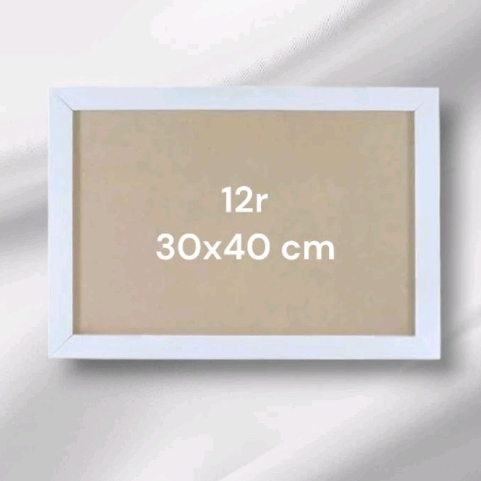 BINGKAI FOTO KACA 12R PUTIH 30X40 CM MINIMALIS