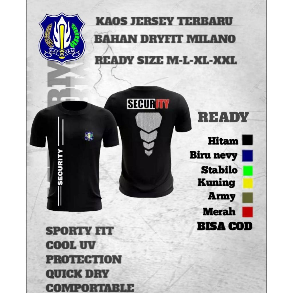kaos security/kaos jersey security /bahan dryfit milano /bisa COD