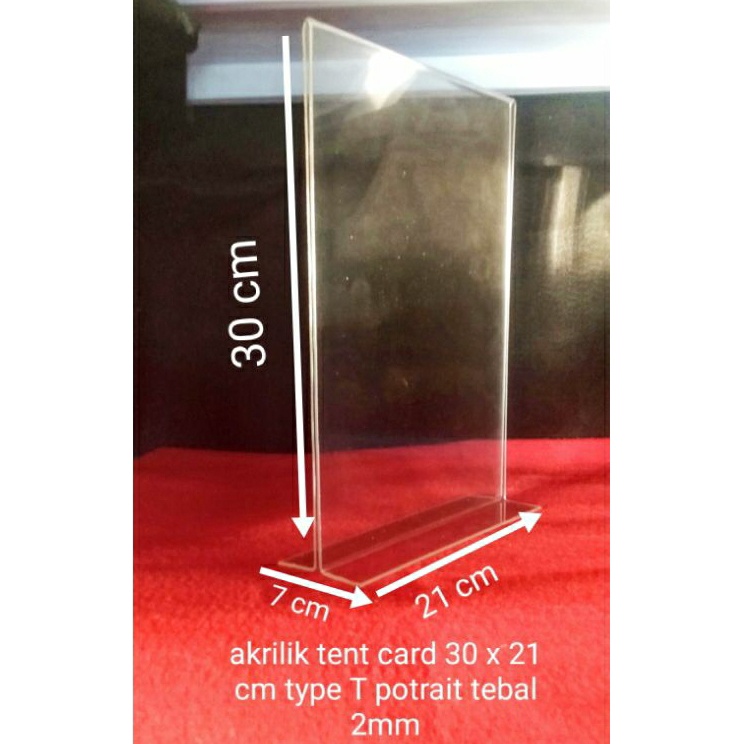 

tent card tempat brosur A4 uk 3 x 21 cm tebal 2 mm