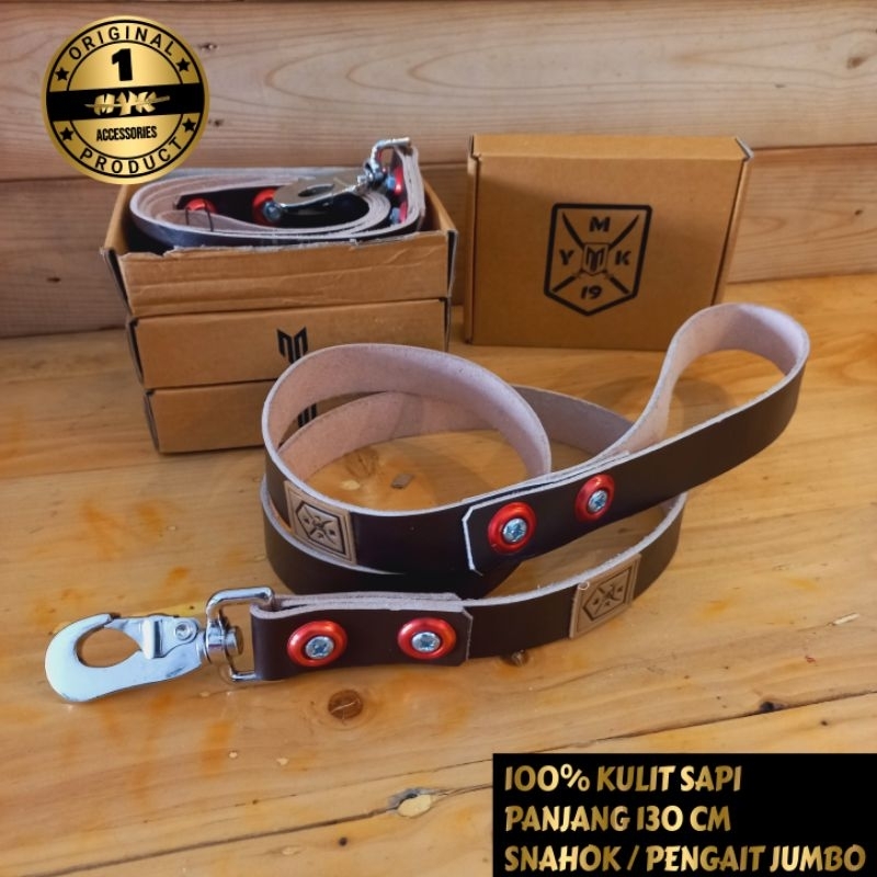 tali tuntun anjing besar kulit asli