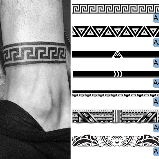 Tato Temporer Armband Lengan  Tribal Gelang Tangan Kaki  Stiker Tato Full Tangan