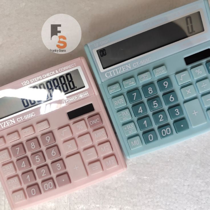 

Modern Kalkulator Calculator Dagang Citizen Office Kantor 12 Digit Ukuran Sedang Fitur Cek Chek Ulang Ct 555N Warna