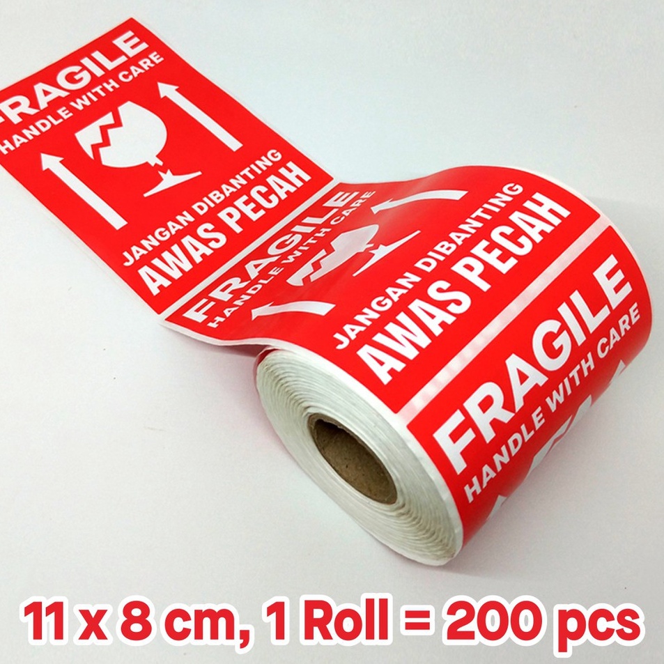 

Revolutionary Stiker Label Fragile Handle With Care Sticker Awas Pecah Jangan Dibanting 11 x 8 Cm 1 Roll2 pcs