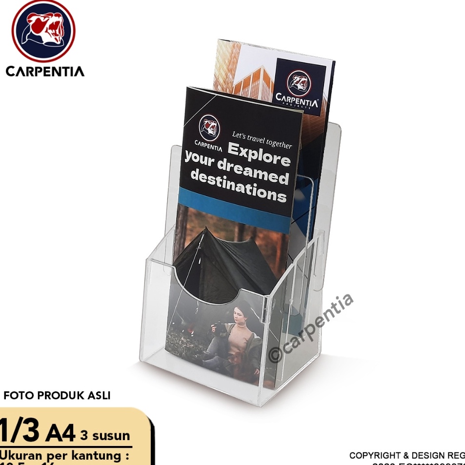 

Carpentia Akrilik Display 2 Tingkat uk 13 A4 A6 Flyer Tipe E 2 n