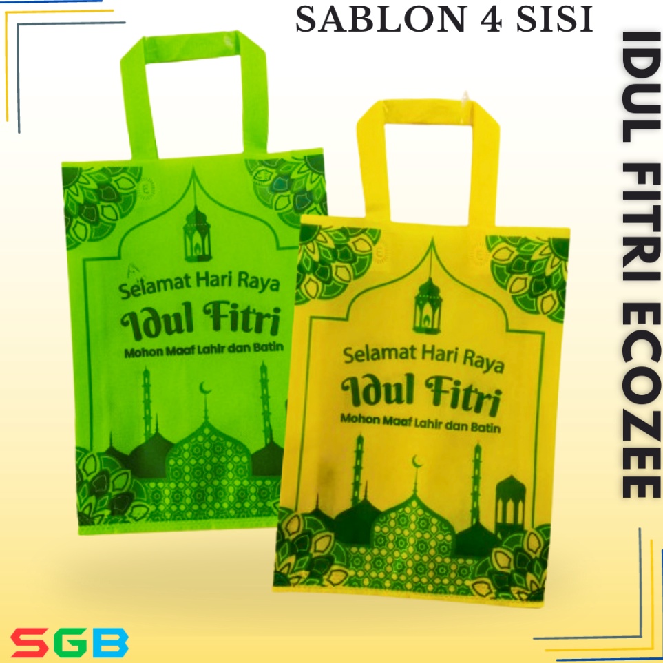 

1 LUSIN 12 pc Tas Spunbond Lebaran ECOZEE 3x4x8 4 SISI idul fitri Spunbond Lebaran