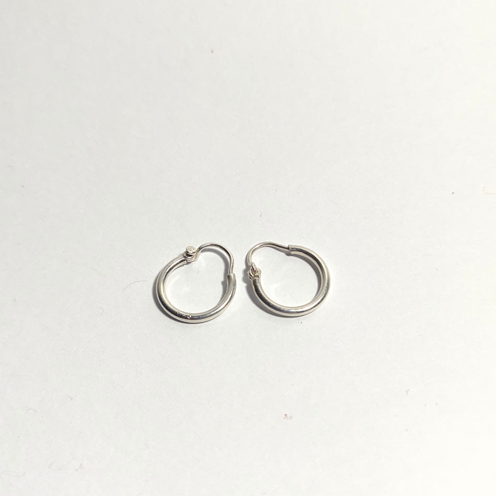 Anting Errings Hoop Polos Kecil Bulat Bayi Balita Perak Silver Bali Asli 925 Unik