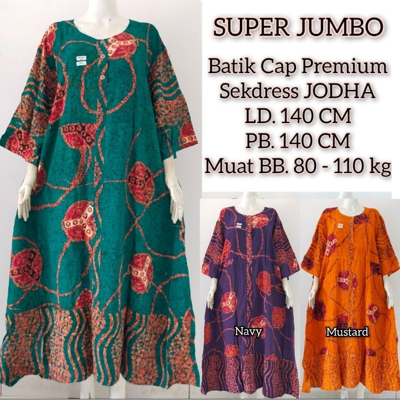 RIOZ - DASTER SEKDRESS MAURA JUMBO TERBARU LD 140 CM BATIK CAP SOLO TEBAL DASTER LONGDRESS BUSUI