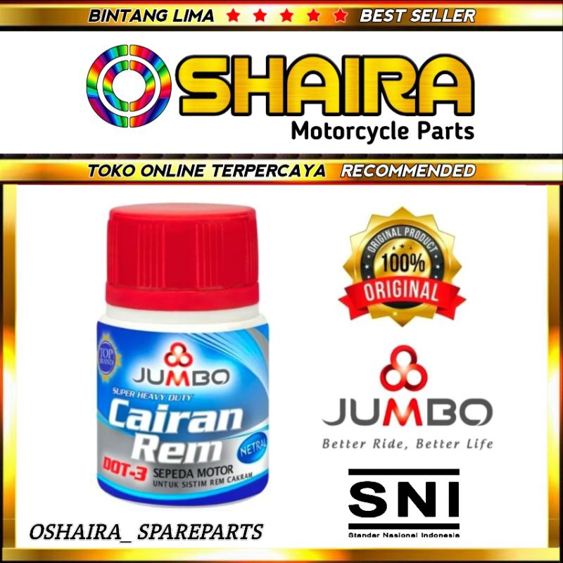 OLI REM MOTOR MOBIL / MINYAK REM JUMBO 50ML DOT 3 / WARNA MERAH / ORIGINAL MINYAK REM KECIL MINYAK R