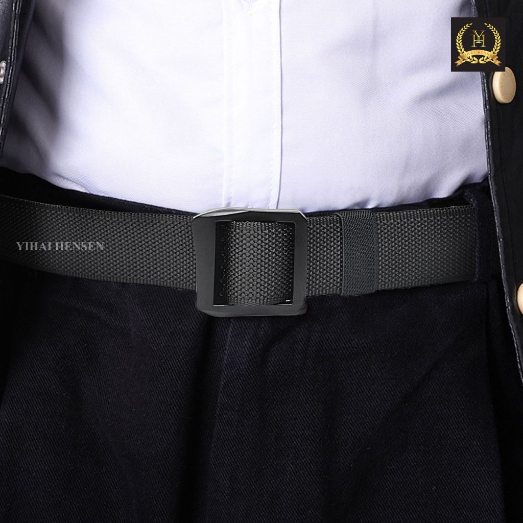 [Y&H] Ikat Pinggang Pria Warna Ganda Nylon Canvas Sabuk Berkualitas Premium -YH338