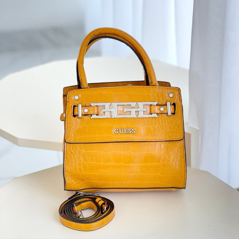 GUESS HANDBAG CROCO KUNING