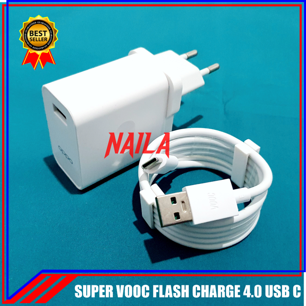 Charger Oppo Original Tipe C Super VOOC 30 Watt F Charging Cas Oppo Tipe C Casan Oppo Tipe C