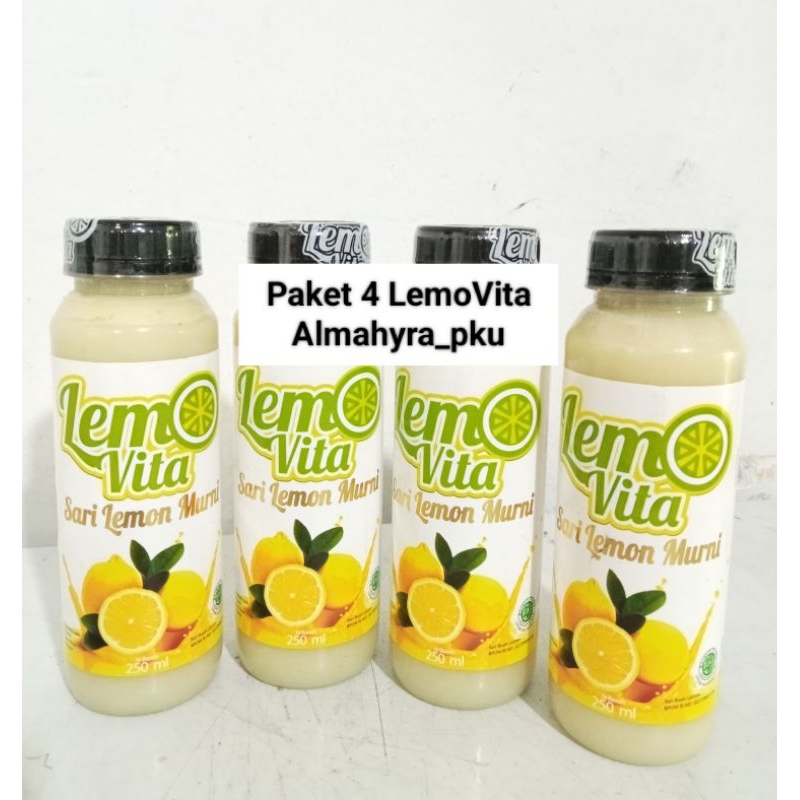 

Paket Hemat LemoVita 1 Liter (250ml 4 Botol) / Jus Sari Lemon, Detoks