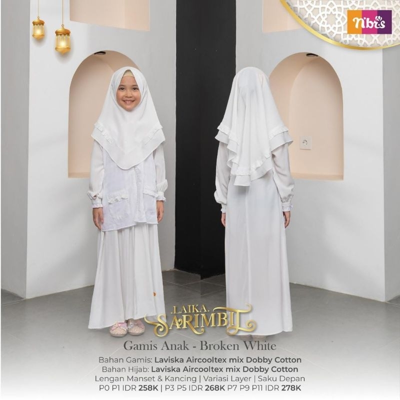 NIBRAS LAIKA BROKEN WHITE GAMIS ANAK