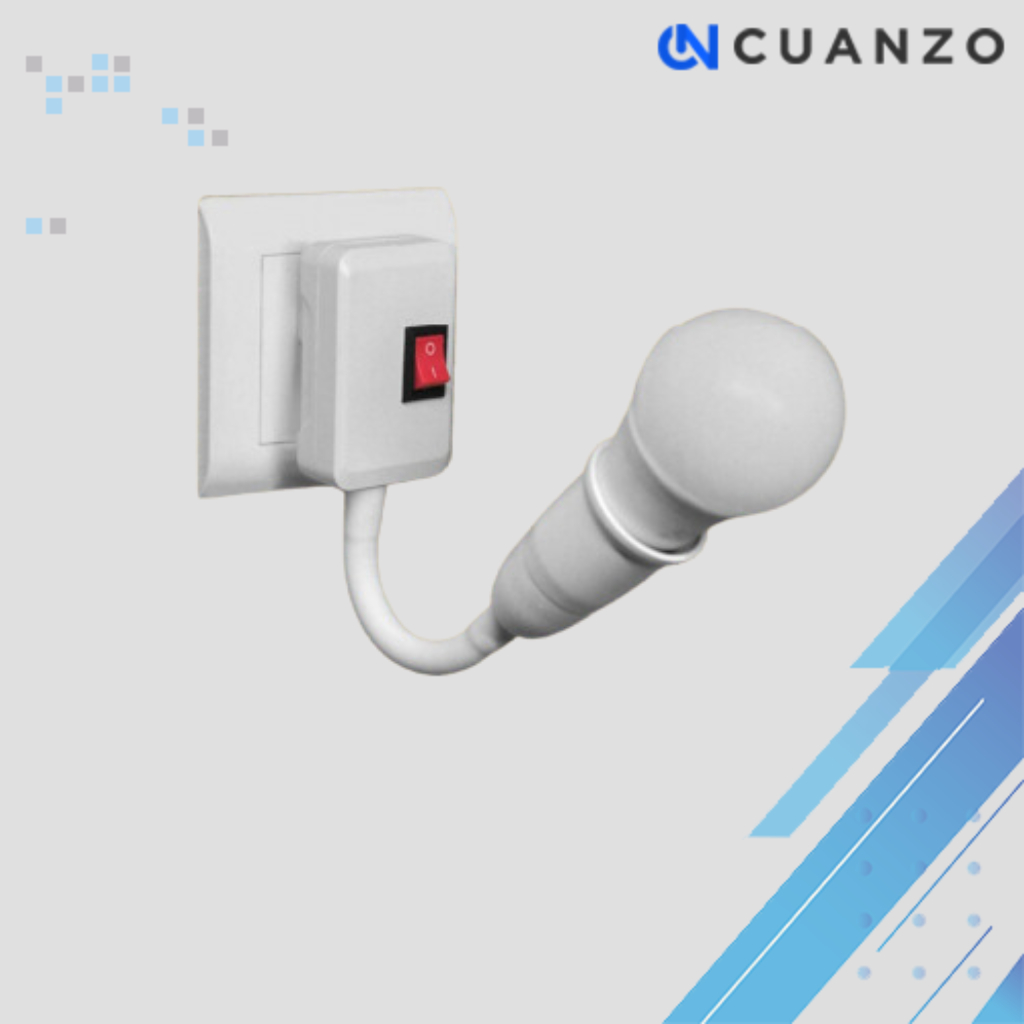 Fitting Lampu Flexible LED E27 with Switch Remote Control/Adaptor Adaptor Fitting Lampu Bohlam Dibek