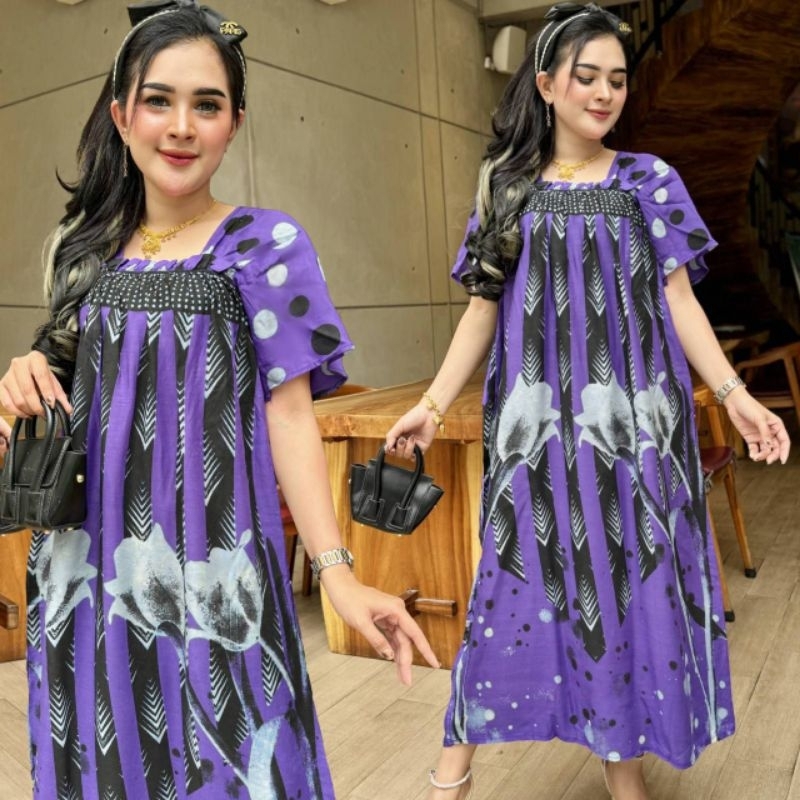 Daster fuji cewek motif bunga/Daster Fuji kekinian/Daster Fuji terbaru